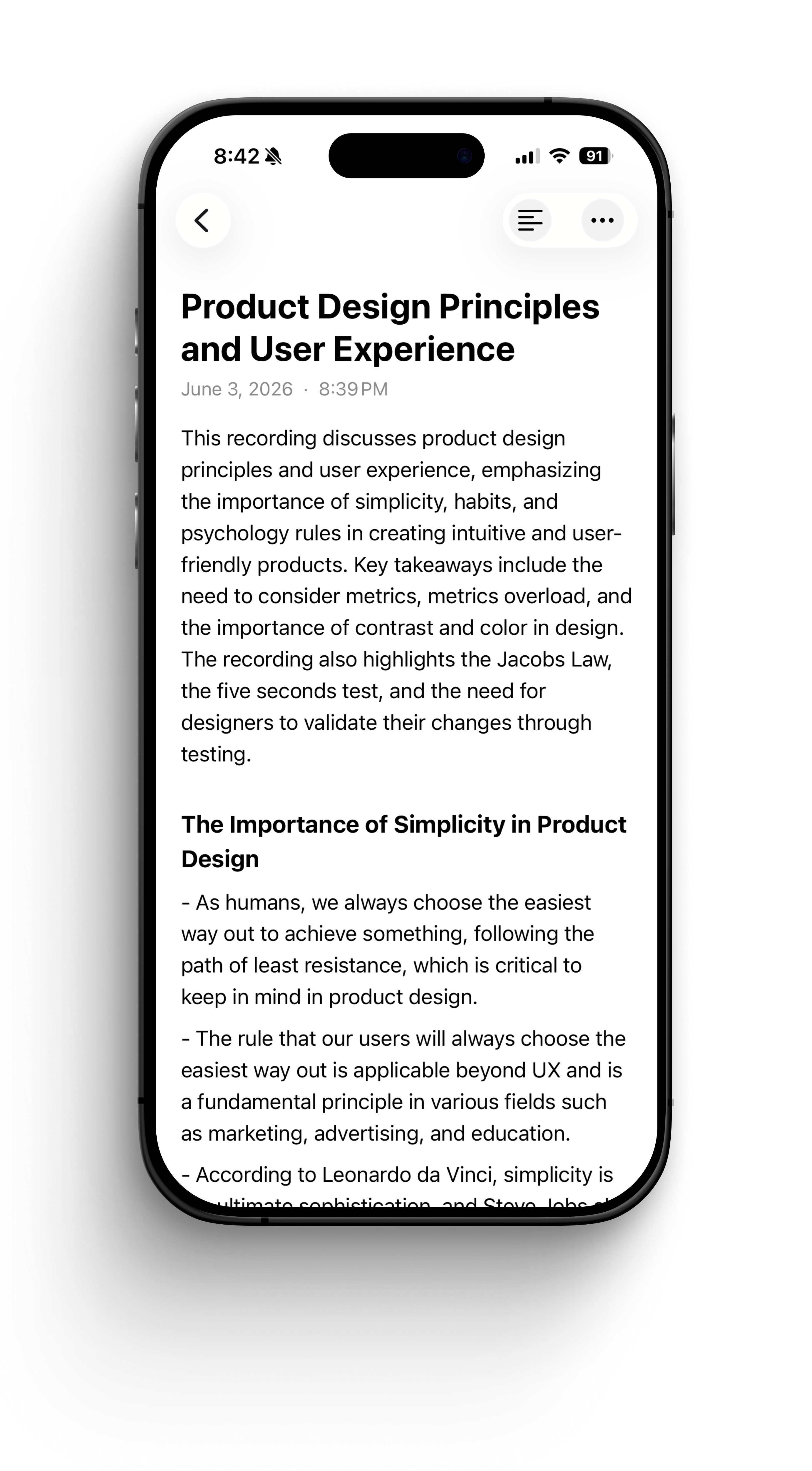 Wispo AI-generated notes